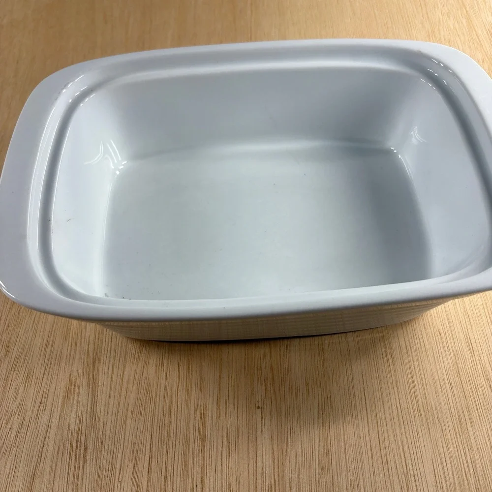 White Ceramic Rectangular Baking Dish Casserole Stoneware Serving Pan 10in